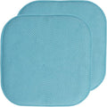 Sweet Home Collection Chair Cushion Memory Foam Pads Honeycomb Pattern Slip Non Skid Rubber Back Rounded Square 16" x 16" Seat Cover, 2 Pack, Teal by SweetHomeCollection