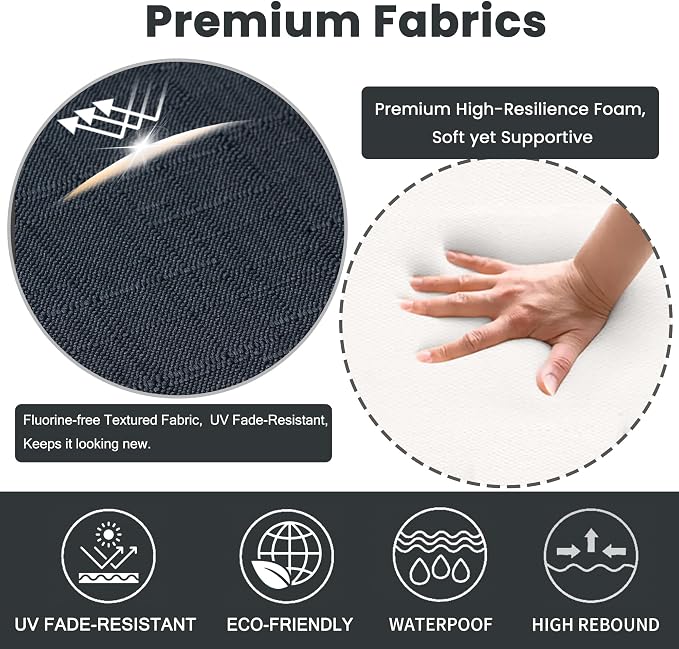 Battilo Chair Cushions for Dining Chairs with Ties, Kitchen Chair Pad with Non-Slip Backing and Removable Cover, Indoor/Outdoor Dining Seat Cushion, 16"x16"x2", Set of 4, Black - Image 2