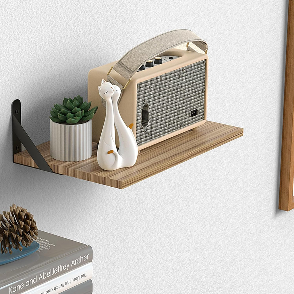 DAWASAPAT Projector Shelf, Projector Wall Mount Floating Shelf,15.7" x 9.8" Deep Shelves with Large Storage for Living Room, Kitchen, Office, Bathroom, Bedroom Router Shelf with Cable Ties-Oak 2pcs - Image 7