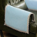 MINJIATEX Couch arm Covers,Non-Slip lace Sofa arm Covers Set of 2 Washable Sofa armrests Cover for Living Room Recliner Chair arm Cover Protectors for Leather armrest (YC-Baby Blue) by MINJIATEX
