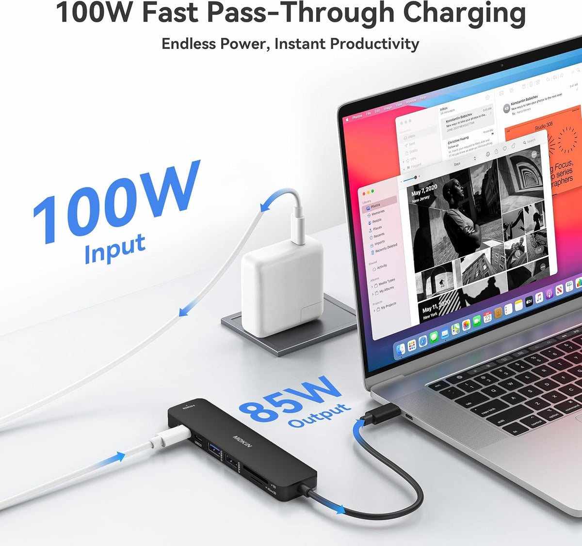 MOKiN USB C Hub HDMI Adapter Dongle for MacBook/Dell/HP/Lenovo Laptop - Image 4