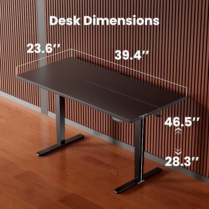 ErGear Height Adjustable Electric Standing Desk, 40 x 24 Inches Sit Stand up Desk, Memory Computer Home Office Desk, Black - Image 3