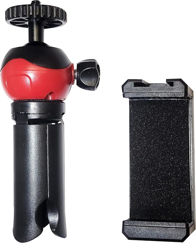 Vidpro TT-8 Mini Tripod and Handgrip with Ball Head for Smartphones and Cameras. for Camcorders, Small DSLRs, Mirrorless and Phones. Shoe Mount for attaching Lights and Mics. Zoom Video Conferencing - Image 3