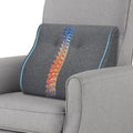 baibu Patented Dual-Layer Memory Foam Lumbar Pillow for Recliner, Dark Grey | Ergonomic back support for recliners, sofas, and gaming chairs with a removable machine-washable cover for easy care. by baibu