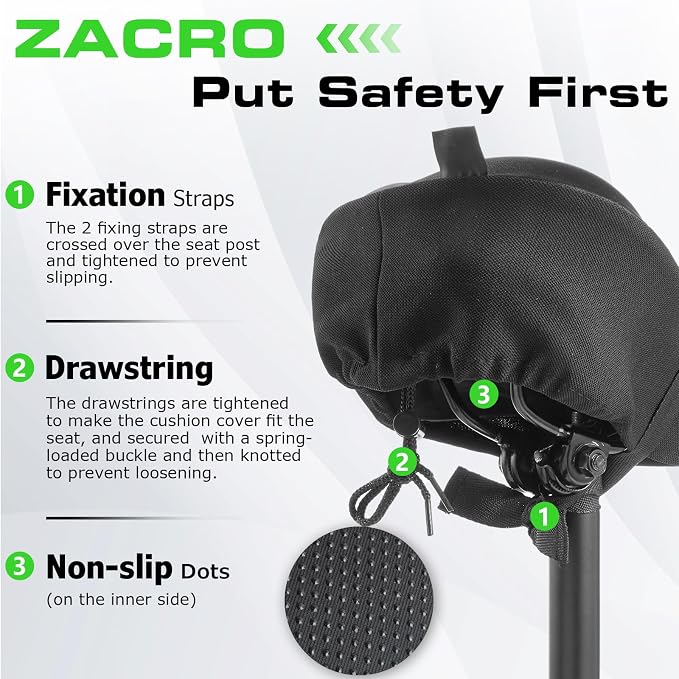 Zacro Bike Seat Cushion - Gel Padded Bike Seat Cover for Men Women Comfort, Extra Soft Exercise Bicycle Seat Compatible with Peloton, Outdoor & Indoor Bike Saddles - Image 5