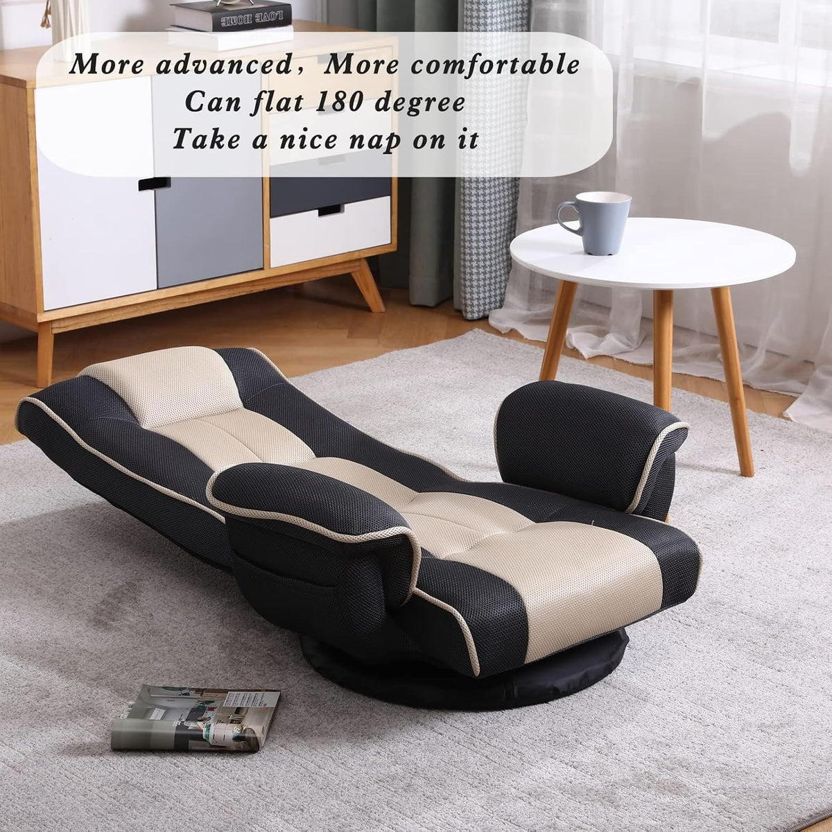 360° Swivel Floor Gaming Chair, 14-Position Adjustable, Foldable - Image 4