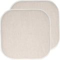 Sweet Home Collection Chair Cushion Memory Foam Pads Honeycomb Pattern Slip Non Skid Rubber Back Rounded Square 16" x 16" Seat Cover, 2 Pack, Alexis Linen/Beige by SweetHomeCollection