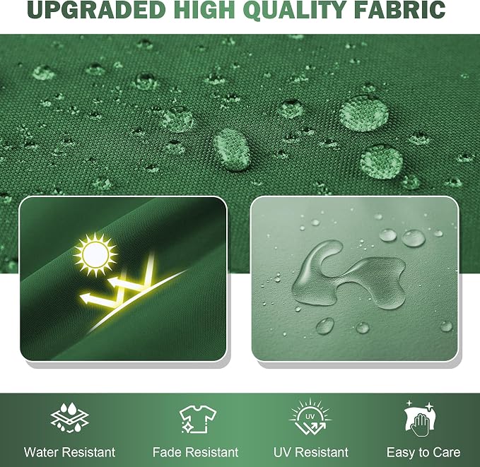 Outdoor Chair Cushions Set of 4, 19x19x3Inch Waterproof & Fade Resistant Patio Furniture Seat Cushions with Ties, Square Outdoor Dining Chair Cushions for Lawn, Garden, Deck&Yard, Forest Green - Image 3