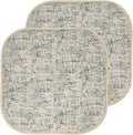 Sweet Home Collection Chair Cushion Memory Foam Pads Honeycomb Pattern Slip Non Skid Rubber Back Rounded Square 16" x 16" Seat Cover, 2 Pack, Broadway Cream/Blue by SweetHomeCollection