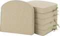 Outdoor Chair Cushions, Fade-Resistant & Water-Resistant, D Shaped Patio Furniture Seat Chair Pads Replacement with Ties, Non-Slip Bottom, Removable Cover, Set of 6, 19 x 19 Inch, Natural by Unknown