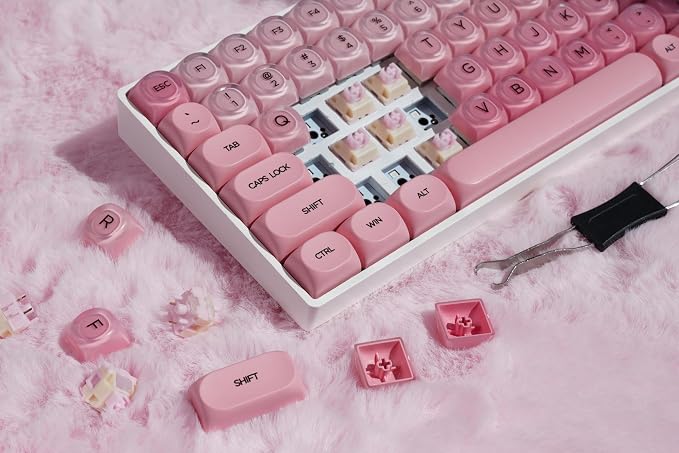 ZORNHER ZH100 Foundation Mechanical Kevboard,Pink Creamy Kevboard with Number Pad,Girly Keyboard,Full Size Gaming Keyboard Cute,Jelly MOA Profile,Creamy Sounding Linear Switches - Image 7
