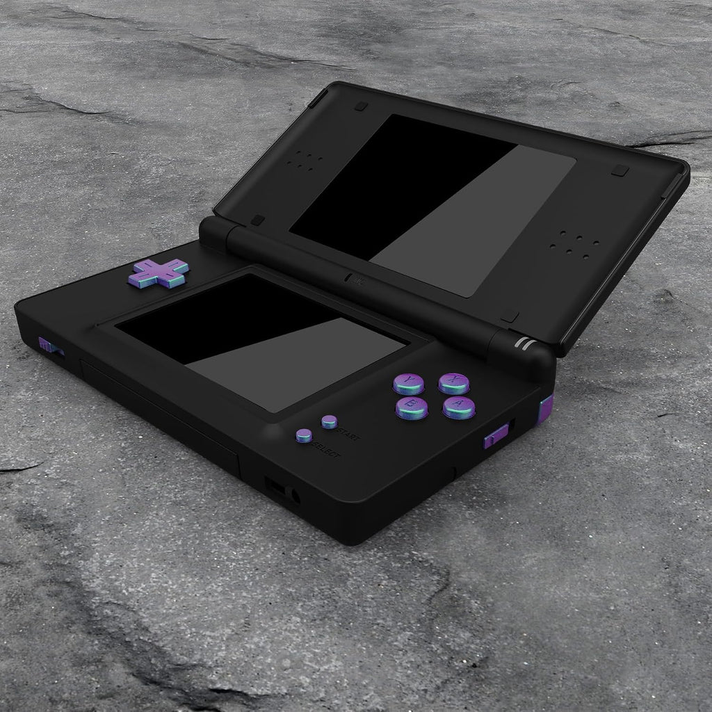 eXtremeRate Chameleon Green Purple Replacement Full Set Buttons for Nintendo DS Lite Handheld Console, Custom D-pad A B X Y Start Select R L Power Volume Keys for Nintendo DS Lite NDSL - No Console - Image 3
