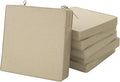 Outdoor Chair Cushions, Water-Resistant & Fade-Resistant, Patio Furniture Square Seat Replacement Chair Pads with Ties, Removable Cover, Non-Slip Bottom, Set of 6, 22 x 22 Inch, Natural by Unknown