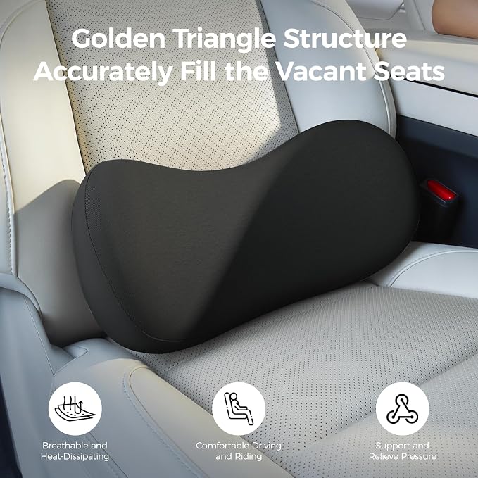 BABUR Lumbar Support Pillow for Car, Coccyx Pain Relief Cushion | Tightly Around the Coccyx, Ergonomics Memory Foam, Skin-Friendly Fabric, Fit Car Drive, Office Chair, Rest Seat, Wheelchair - Image 2