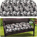 MAGIC ELEPHANT Outdoor Bench Cushion, Memory Foam Loveseat Cushion for Patio Furniture Wicker Chair, Settee Porch Swing Seat Cushion, 44 x 19 Inches (Black Monstera) by Magicelephant
