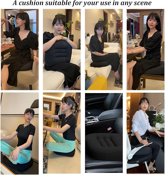 WSGJHB Seat Cushions for Office Chairs, Chair Cushion for Long Sitting | Office Chair Pad Sitting Seat Pillow for Office Chair, Trucks,Car, Home,Wheelchair, Desk Angle Lift Seat Cushion - Image 4