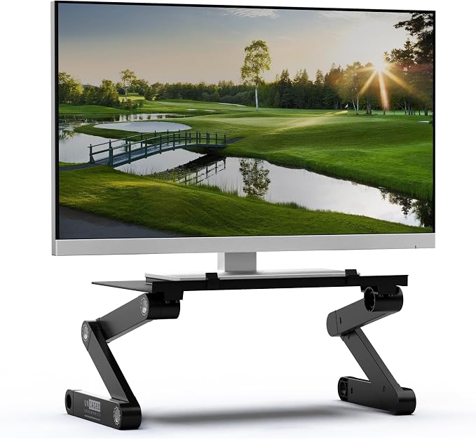 WorkEZ Monitor Stand, Single Mount Height Adjustable Monitor Riser for Desk, Ergonomic Desktop Computer Stand by UncagedErgonomics