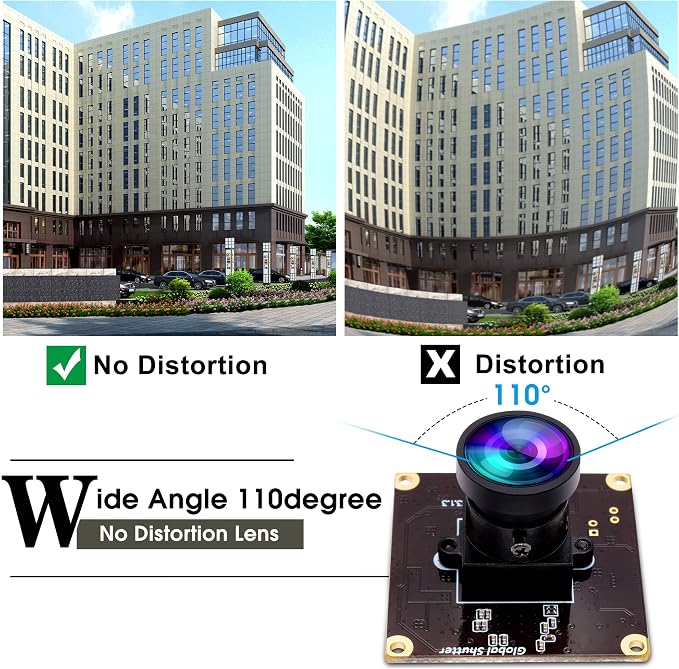 ELP High Speed Wide Angle Global Shutter USB Camera Module for Computer 1080P Mini UVC USB2.0 Webcam Board with 110degree No Distortion Lens AR0234 High Frame 90fps Web PC Camera Board for Laptop - Image 3
