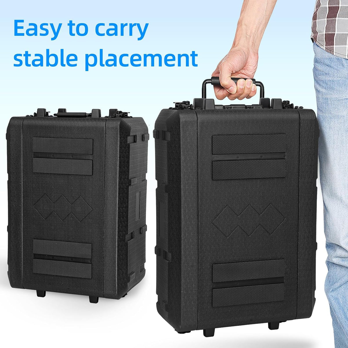 4U Rack Case Shallow 12" Depth, 19" Rackmount Flight Cases Easy Installation Portable Carry Watertight Dust Proof 2 Space Shockproof Mount Racks with Microphone Compartments Space Saving - Image 5