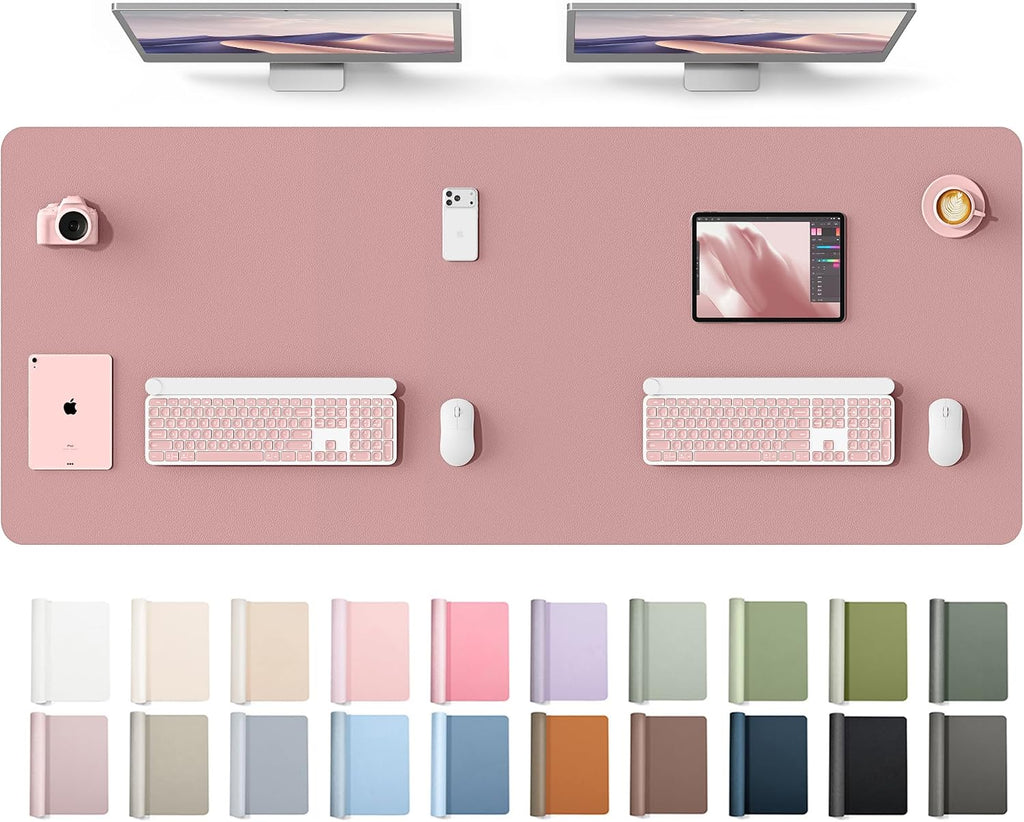 YSAGi Leather Desk Protector, Office Mat, Large Mouse Mat, Non-Slip PU Leather Blotter, Laptop Desk Mat, Waterproof Writing Pad for Office and Home(Pale Mauve, 63" x 24") by YSAGi