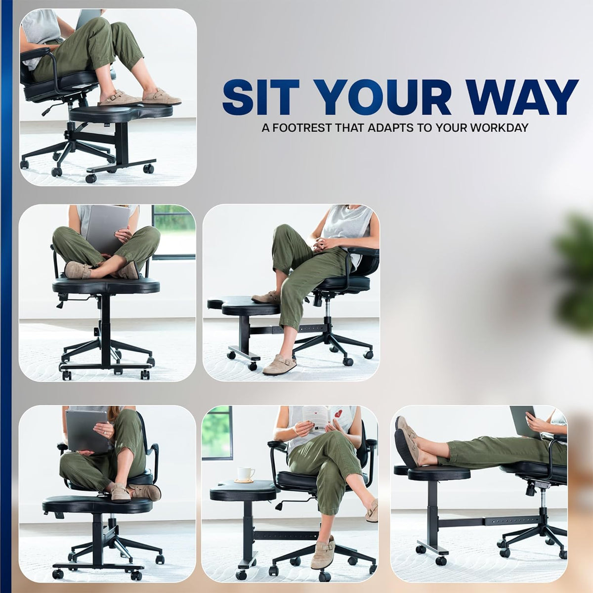VIVO Retrofit Height Adjustable Footrest for Office Chair, Holds 242 lbs - Image 3