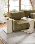 Tribesigns C-Shaped End Table for Couch, Sofa Side Table, C Table for Small Space, Living Room, Bedroom (2, Beige) by Tribesigns