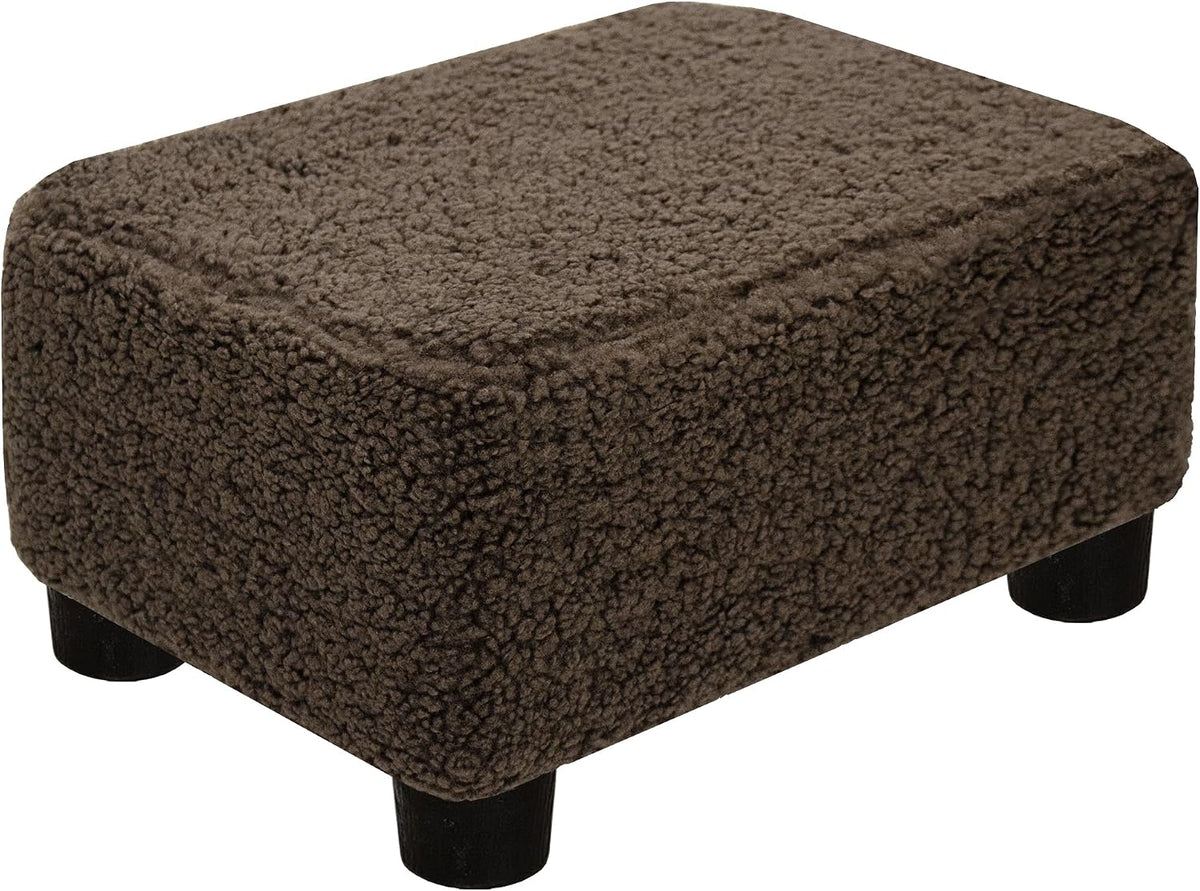 CAROLMADE Small Foot Stool Ottoman Footstool with Legs Under Desk Footrest for Living Room Bedroom and Office, Soft Brown by CAROLMADE