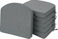 Outdoor Chair Cushions D Shaped, Set of 6, 17 x 16 Inch, Dark Grey | Water Resistant, Fade Resistant, Patio Furniture Seat Chair Pads Replacement with Ties, Non-Slip Bottom, Removable Cover by Unknown