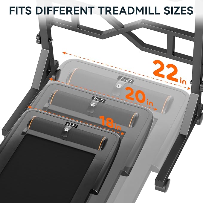 Oransail Small Standing Desk with Wheels, 29.5-45.3 Inch Adjustable Height | Portable Treadmill Desk, Rolling Computer Table for Walking Pad with a Cup Holder and a Hook - Image 5