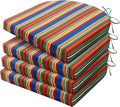 HARBOREST Outdoor Chair Cushions Set of 4, Water Resistant Patio Chair Cushions with Ties, Outdoor Seat Cushions for Patio Furniture, 17"x16"x2", Rainbow Stripes by HARBOREST