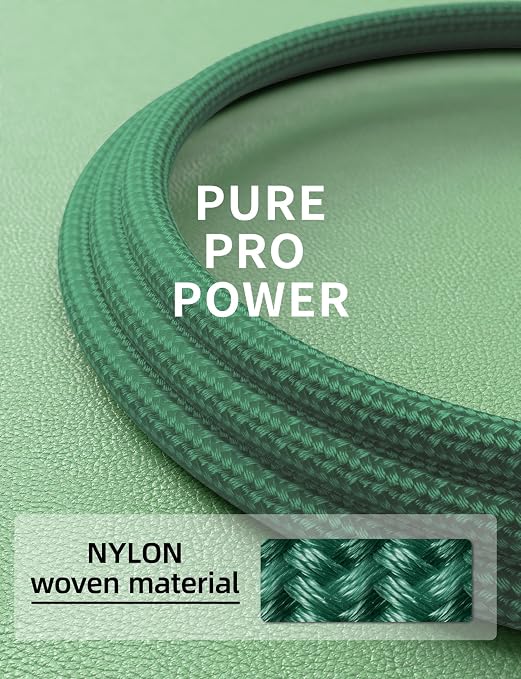 USB to USB C Cable Fast Charging 10FT USB A to USB C Charger Cord, Upgraded | Extra Durable Braided USBC Cable Compatible with iPhone 17 16 15 Pro Max,Samsung Galaxy S10 S9 Plus More-Green 2 Pack - Image 7