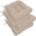 RACE LEAF 4 Pack 17x17 Inch Patio Chair Cushions, Thickened Seat Cushions Waterproof Stain Resistant with Non-Slip Ties (Khaki) by RACELEAF