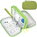 FYY Electronic Organizer, Travel Tech Pouch Bag, Medium, Green | Wrist Strap, Waterproof, Double Layers Portable Electronics Travel Carrying Case for Cord, Charger, Daily Business Trips Use by FYY