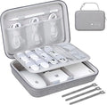 Lacdo Hard Travel Electronic Organizer Case for MacBook Power Adapter Charger, Cables, Cords, Apple Pencil, Mouse, Power Bank, USB Flash Disk, SD Cards EVA Protective Portable Accessories Bag, Gray by Lacdo