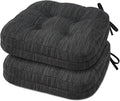 Shinnwa Dining Chair Cushions Set of 2, Dual-Layer Memory Foam Kitchen Chair Cushions, Patented Design Seat Pads with Ties, 16.5 x 16.5 x 3.5in, 2 Pack, Charcoal by Shinnwa