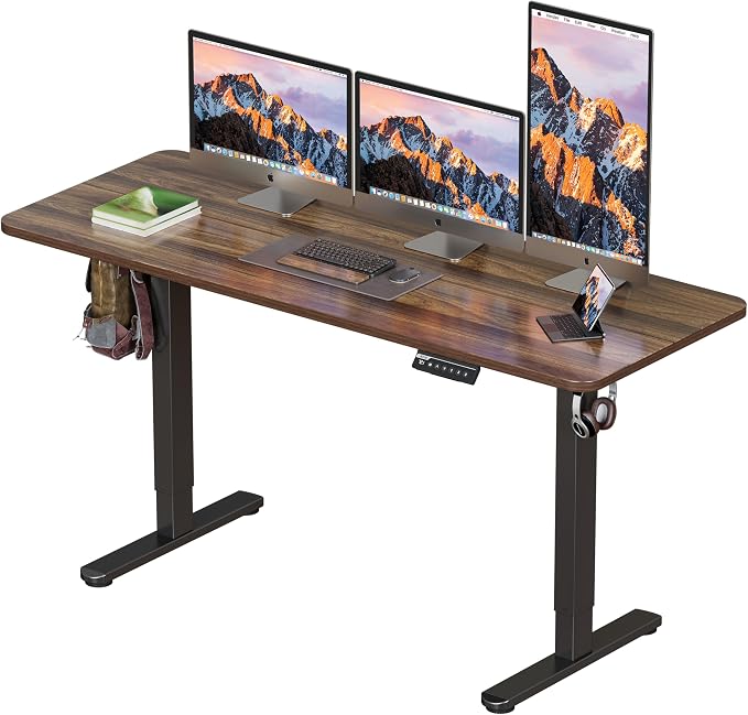 BIZUM Electric Standing Desk 63 x 24 Inch Computer Desk-Gaming Desk Dark Walnut Home Office Desks Height Adjustable Memory Stand Up Computer Workstation by Unknown