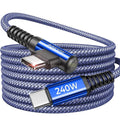 AINOPE 240W USB C to USB C Cable Fast Charging 3.3FT,Right Angle Fast Type C Charging Cable Fits iPhone 16 Pro Max Plus,iPhone 15,MacBook Air/Pro,iPad Pro,Samsung,Pixel,All Devices, Blue, 1 Pack by AINOPE10yearsforphoneaccessories