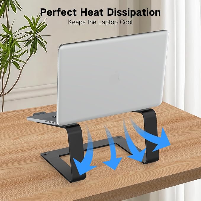 Tonmom Laptop Stand for Desk, Aluminum Laptop Riser Holder | Removable Metal Notebook Stand Ventilated Cooling Computer Riser Compatible with 10-15.6” Laptops - Image 6