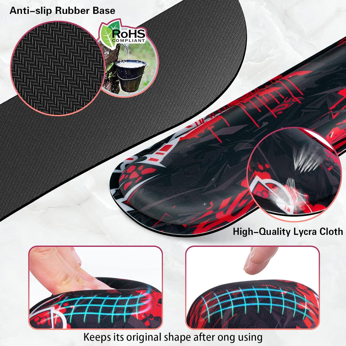 Canjoy Desk Mat with Keyboard and Mouse, Desk Pad with Wrist Rest Support - Image 4