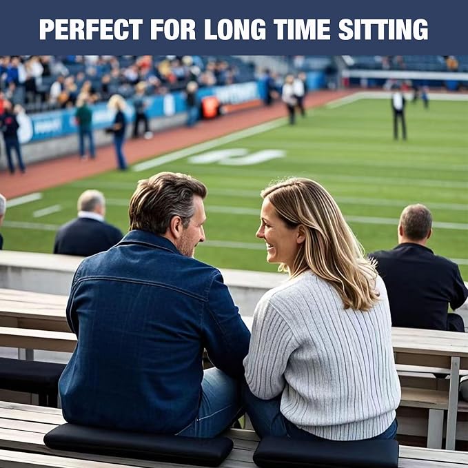 Stadium Seat Cushions, Portable Bleacher Cushions with Handle, Waterproof Oxford Fabric, Zipper Design (Blue, 3-Pack) - Image 5