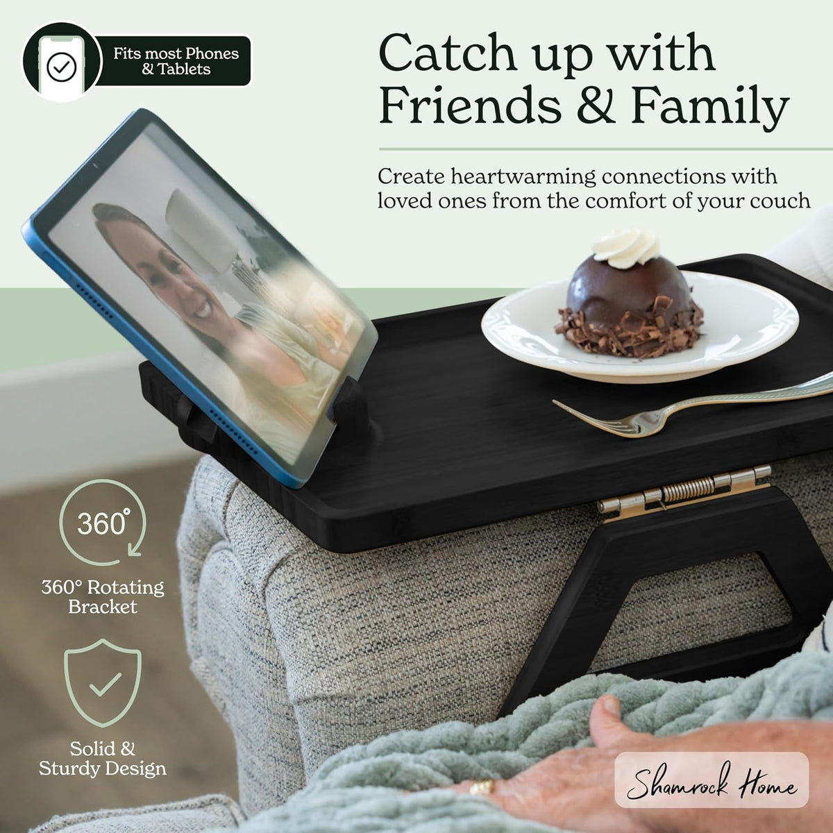 Trayble Couch Arm Table - Rosewood - Image 6