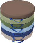 Factory Direct Partners SoftScape 15 inch Round Classroom Floor Cushions with Handles; Flexible Seating for Daycare, Preschool, Playroom; 2 inch Thick Deluxe Foam (6-Piece) - Earthtone, 11232-ET by FactoryDirectPartners