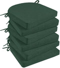 Basic Beyond Chair Cushions for Dining Chairs 6 Pack, Kitchen Chair Cushions with Ties and Non Slip Backing, 16 x 16 inches Chair Pads for Dining Chairs (Forest Green) by BasicBeyond