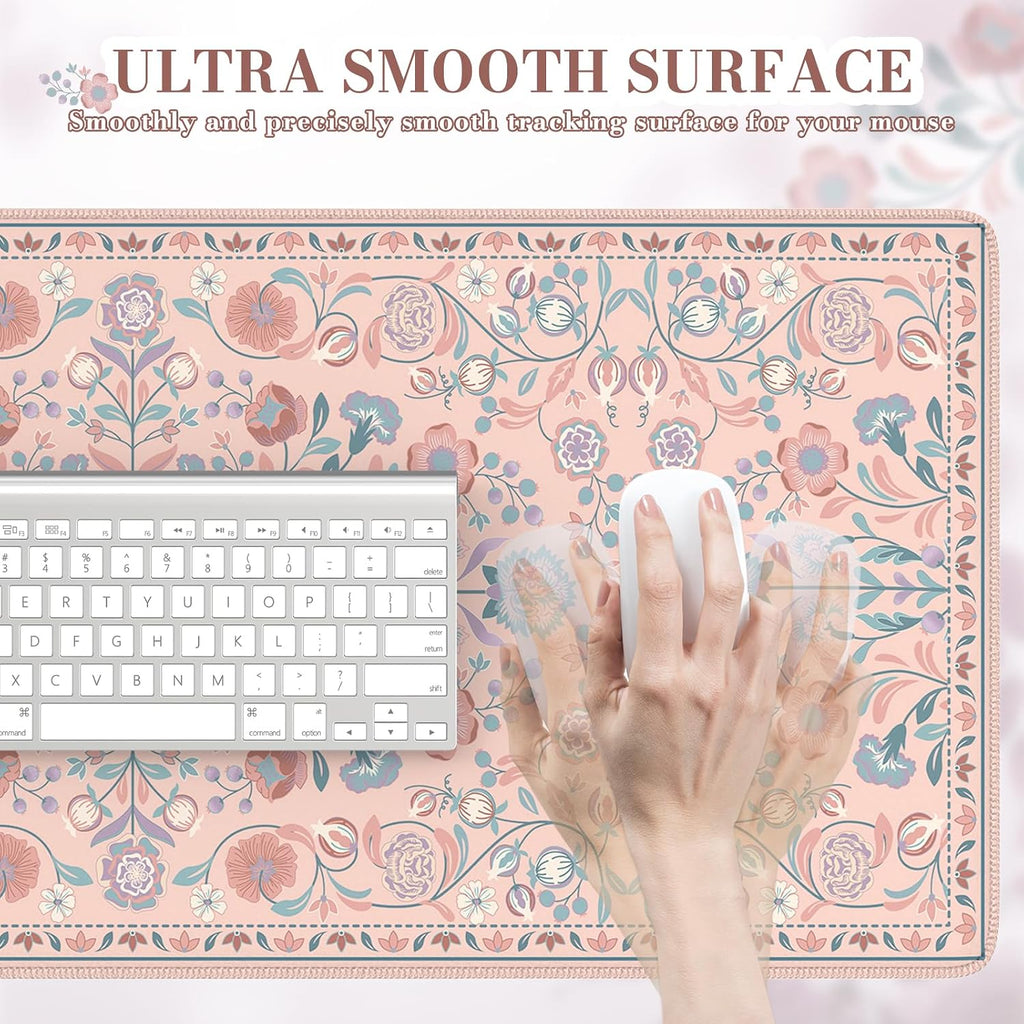 iCasso Desk Mat, Large Mouse Pad,35.4x15.7in,Peach Pink - Image 3