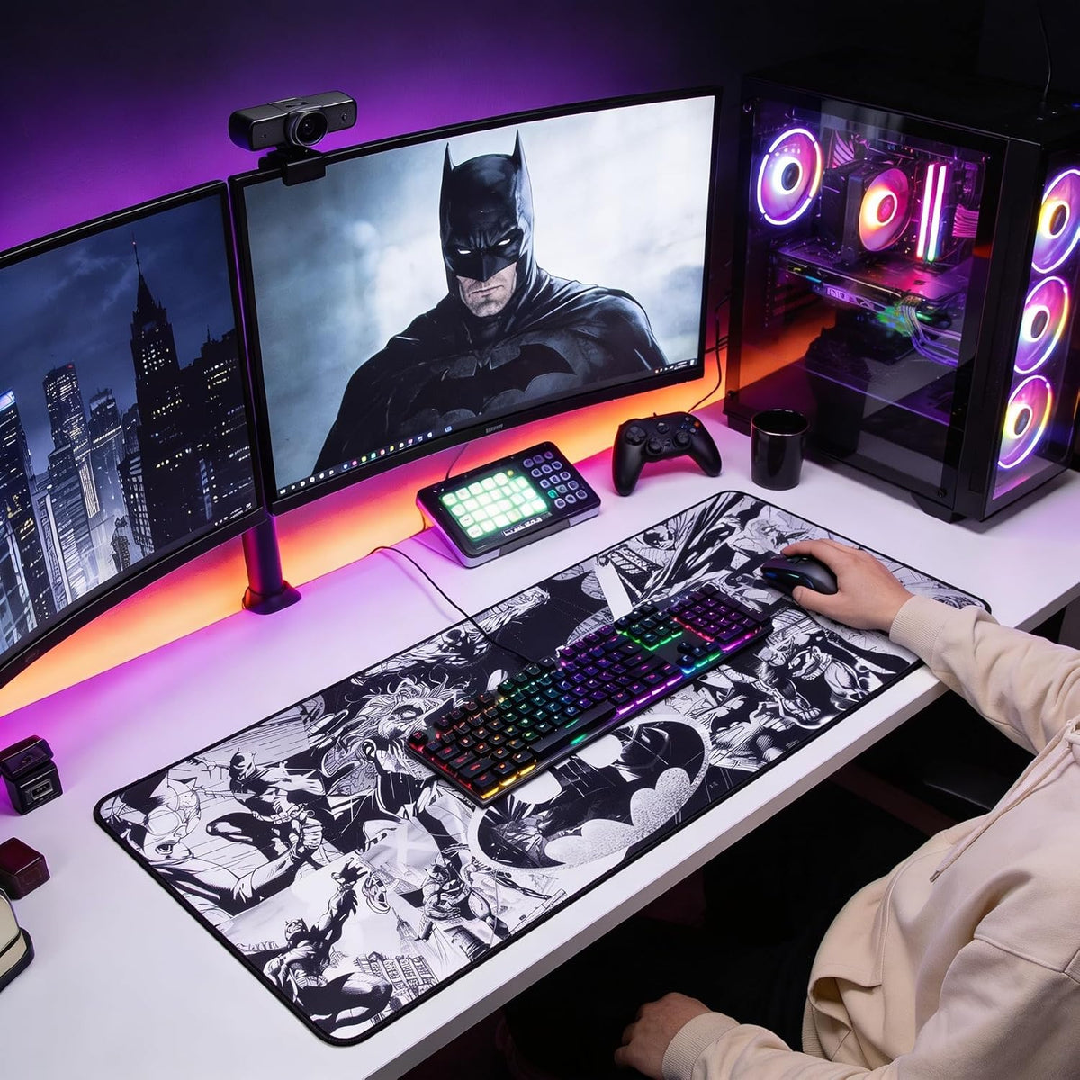 SUBSONIC Batman Mouse Pad XXL 35x15 in – Gaming Desk Mat Extra Large - Image 2