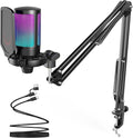 FIFINE AmpliGame A6T USB Gaming Microphone Kit, Condenser Mic for Streaming | Mute Button, RGB Indicator, Boom Arm, Gain Control, Pop Filter, Shock Mount, for PC PS4/5 Discord Twitch Podcasts YouTube by FIFINE