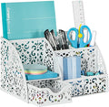 EasyPAG Desk Organizer and Pen Holder for Desk, Mesh Office Supplies Storage Caddy with Drawer for Small Space, Desktop Organizer for Home Office, White by EasyPAG