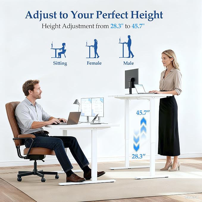 Klicelor L Shaped Standing Desk 63 x 35.4 Inch, Electric Height Adjustable Corner Desk for Home Office Workstation, Ergonomic Sit Stand Computer Table with Memory Controller, White - Image 6
