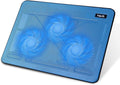 Havit HV-F2056 15.6-17 Inch Laptop Cooler Cooling Pad - Slim Portable USB Powered (3 Fans) (Blue) | Three quiet USB-powered fans circulate air below the laptop, two height settings improve viewing and typing comfort by havit
