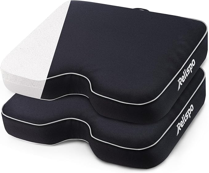 Stadium Seat Cushion for Bleachers, 2-in-1 Reversible Soft & Firm | Bleacher Cushion with Memory & High-Density Foam, Ergonomic Non-Slip Design, Portable for Indoor & Outdoor Sports, Events by Relispo
